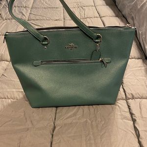 Coach tote teal green